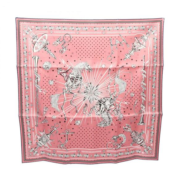 HERMES Pink Silk Scarf - Picture 1 of 3